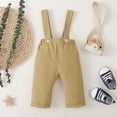 thumbnail image 3 of KIMI BEAR Newborn Baby Boys Pants 18 Months Newborn Boy Spring Summer Pants 24 Months Newborn Boy Pure Color Overalls Baby Boy Basic Bib Pants Apricot, 3 of 7