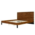 thumbnail image 5 of Euroco Wood Bed King Platform Bed with Six-Piece Headboard Design for Kids Adults,Brown, 5 of 11