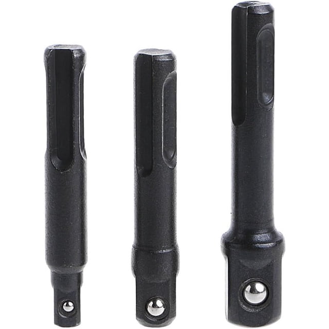 Impact Driver Rated Chrome Vanadium Steel Socket Adapter, 3-Piece Set For Electric Hammer Drill Transfers And Drill Percussions