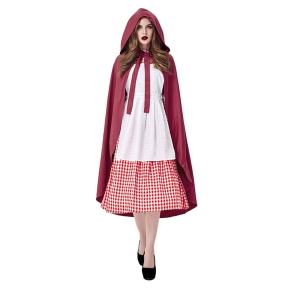 FYEGRE Womens Little Red Riding Hood Character Outfit Cape for Halloween Party Dress by Classic Stories Red XL