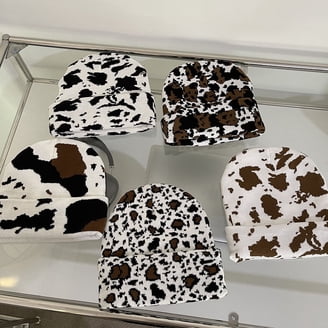 Joylife Animal Print Beanie Hat With Removable Fur Pom Pom - Unisex Double Layer Winter Skull Cap, Leopard Print