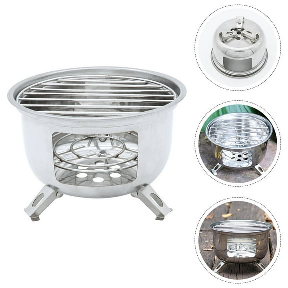 Sparsain Portable Stainless Steel Camping Grill Set, Small BBQ Stove