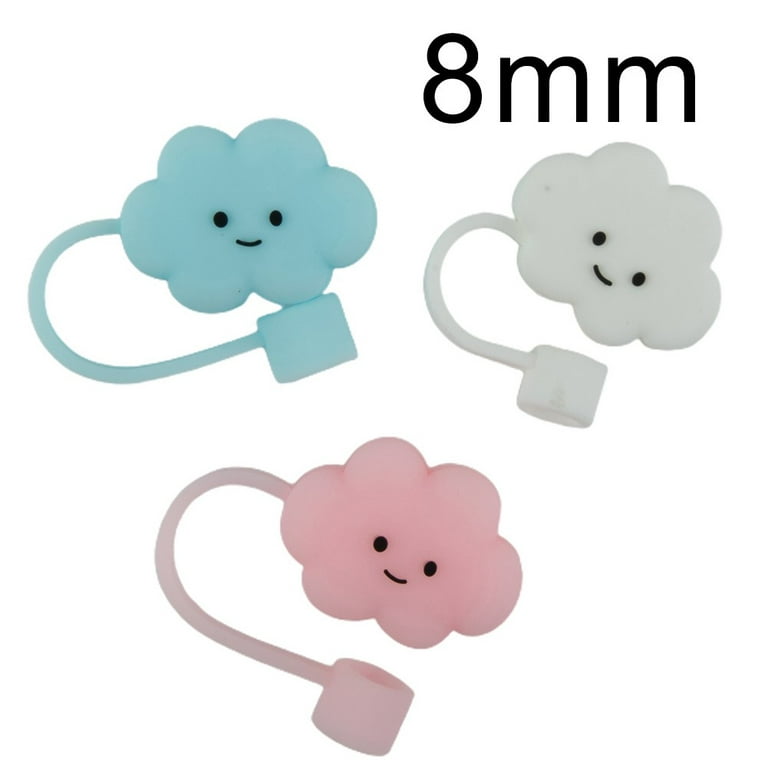 Creative Silicone Cloud Straw Cover No Peculiar Smell Durable Straw Plug for Cup Straw Accessories Pink Cloud, Size: 8