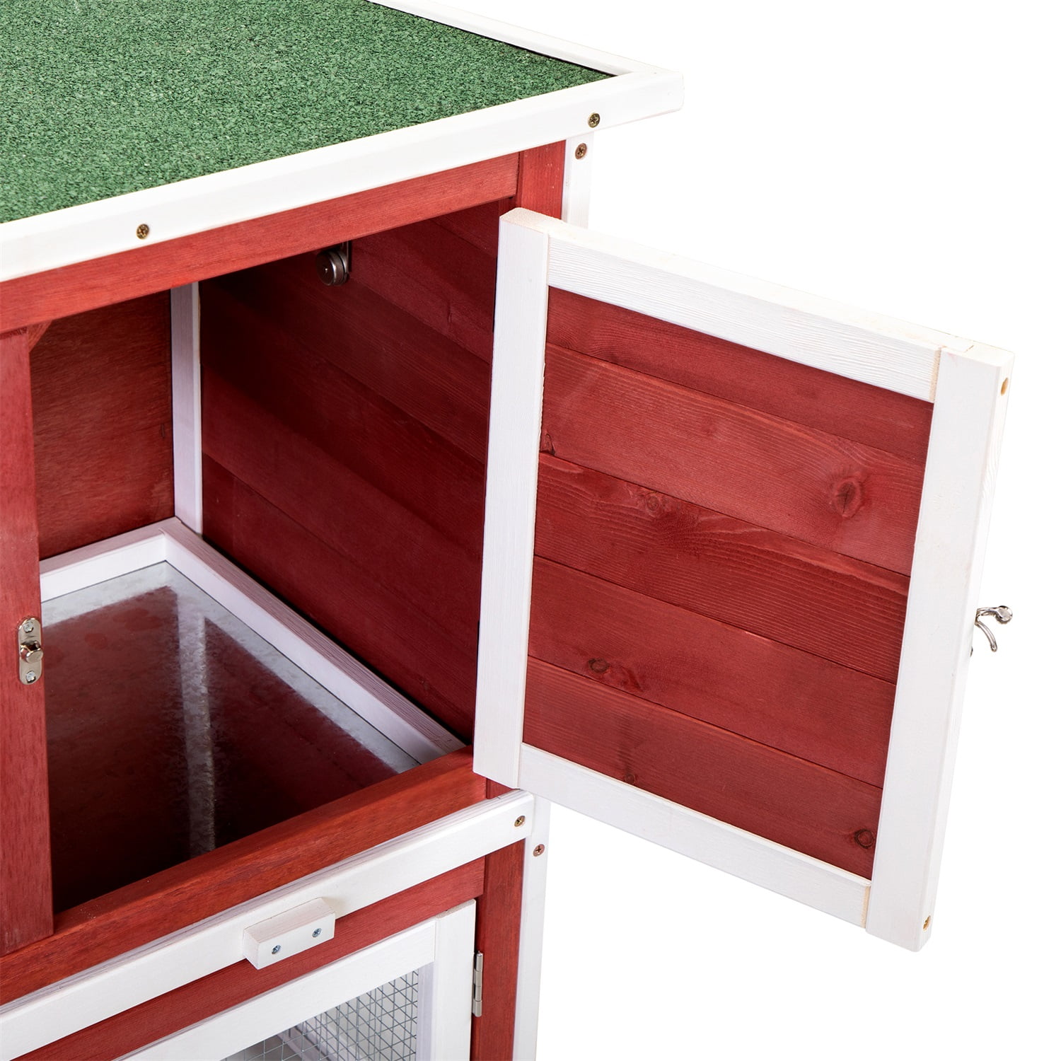 Pefilos 35" Outdoor Rabbit Bunny Hutch for Wooden Bunny Cage, Guinea Pig Hutch Chicken Coop, Red Pefilos 35" Outdoor Rabbit Bunny Hutch for Wooden Bunny Cage, Guinea Pig Hutch Chicken Coop, Red
