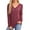 Burgundy, variant on Sweaters for Women Long Sleeve V Neck Brushed Cotton Blouse, Burgundy L