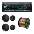 thumbnail image 1 of Kenwood KMM-BT318U Single DIN Bluetooth Stereo, Cd Receiver, Am/fm Tuner with Kenwood KFC-1695PS 6.5" 3-Way Car Speaker Black - Pair and 50' 16 Gauge Wire, 1 of 1