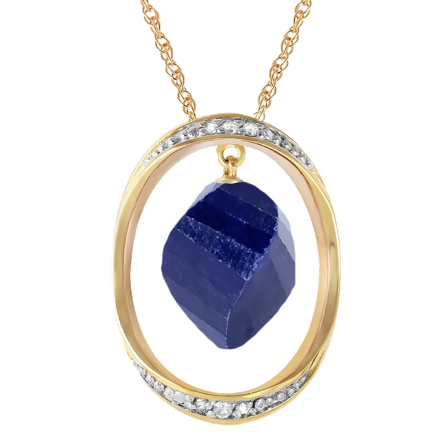 Galaxy Gold 14K Solid Gold 15.35 Carat Natural Diamond Briolette Necklace for Women - Yellow Gold Fine Jewelry