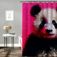 thumbnail image 2 of Panda  Bathroom Decor Set , multi size Colorful Luxurious Graphic Print Polyester Fabric Fashion Bathroom Decor Sets with Hooks  100％聚酯纤维 shower curtain for bathroom decoration, 2 of 7