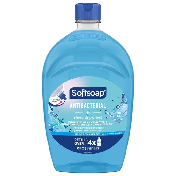 Softsoap Antibacterial Clean and Protect Liquid Hand Soap, Cool Splash Scent, 50 fl oz