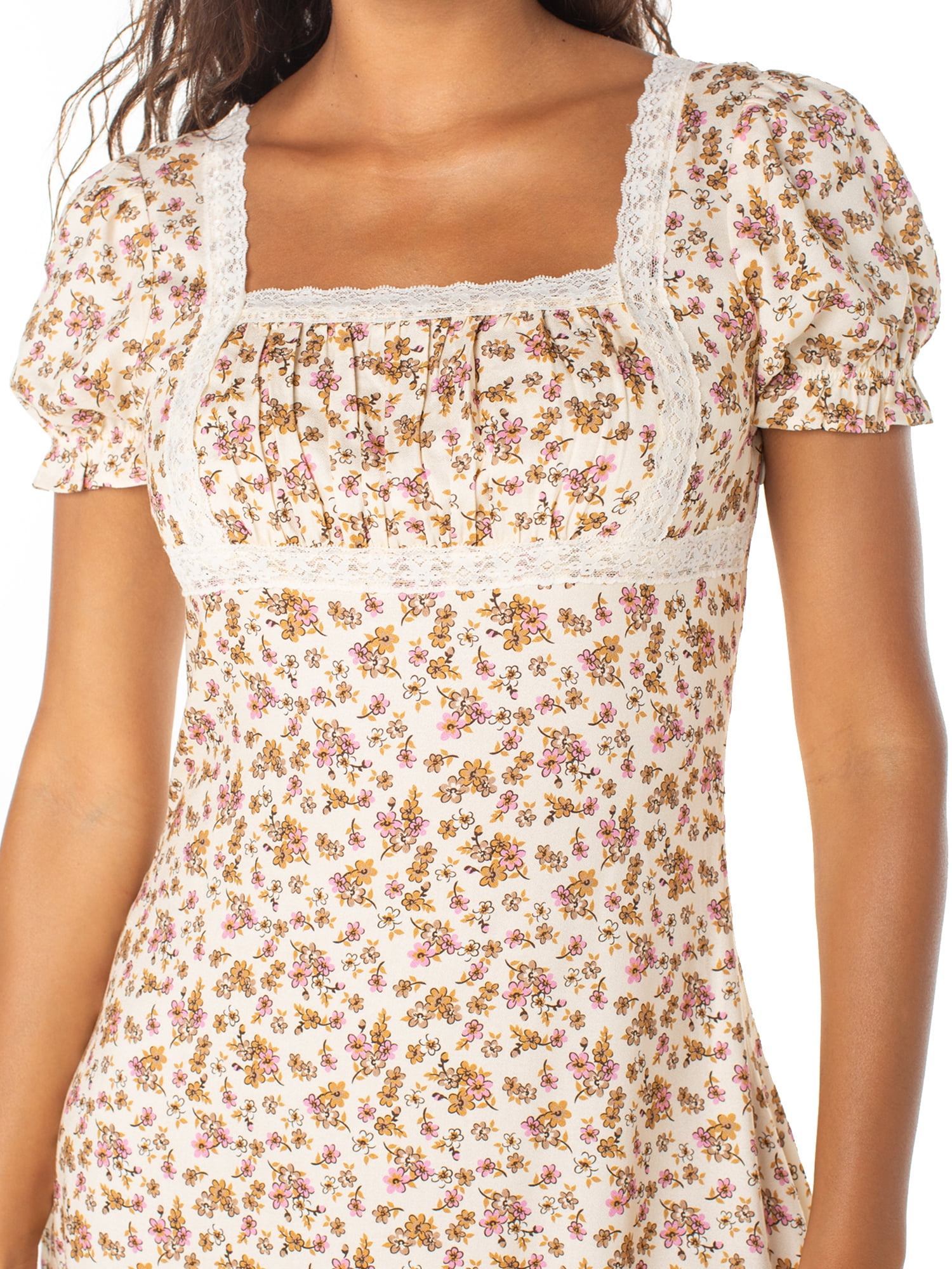 Celebrity Pink Lace Trim Mini Dress