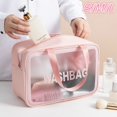 thumbnail image 2 of Neceser de viaje para mujer, bolsa portátil de PVC impermeable con cremallera transparente, estuche de maquillaje, Kit de lavado femenino, 2 of 4