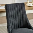 thumbnail image 2 of Dining Chairs Set of 2, Upholstered Chenille Accent Chairs with Solid Wood Legs and High Back, Mid Century Modern Chairs for Kitchen, Living Room, Black, 2 of 7