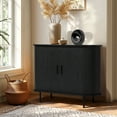 thumbnail image 6 of LuxenHome Sideboard Buffet Cabinet with Storage, 35" Black Mid Century Modern Accent Cabinet, Sliding Door Entryway Small Storage Cabinets for Kitchen, Living Room, Entryway, 6 of 9
