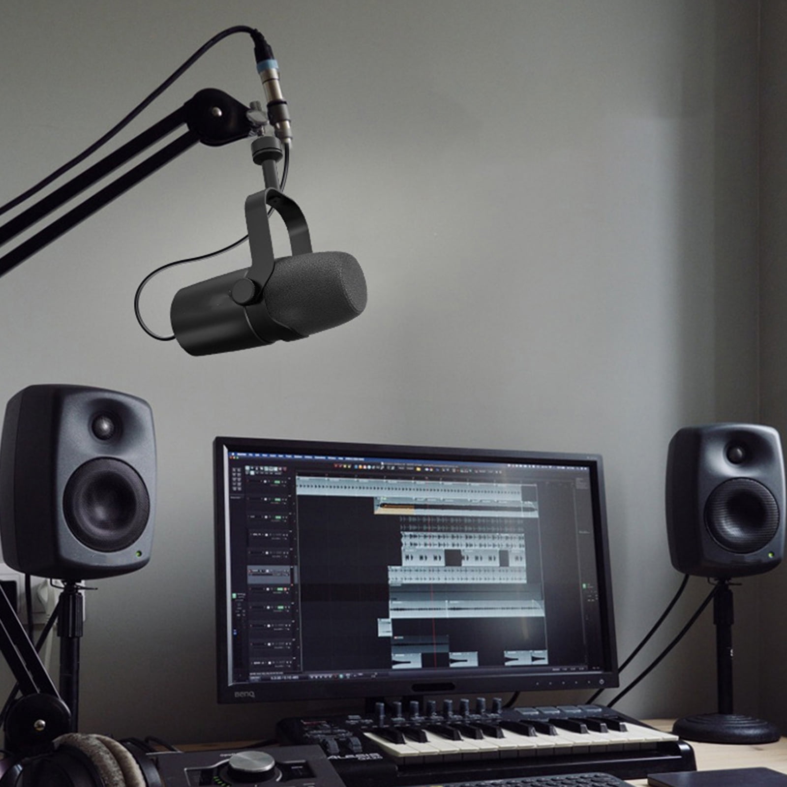 RUISINERY 2 in 1 USB 3Pin Microphone for Podcasting Live Streaming and Gaming with Build in Headphone Output Black