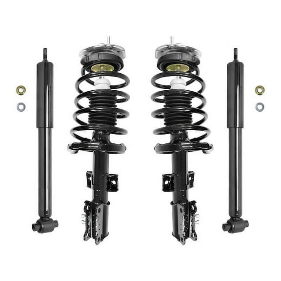 Front and Rear Suspension Strut Coil Spring and Shock Absorber Assembly Kit - 4 Piece - Compatible with 1999 - 2006 Volvo S80 (Excludes Vehicles with Sport and 4C Adaptive Suspension) 2001 2004