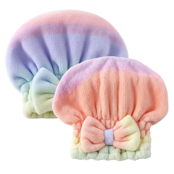 2Pcs Super Absorbent Hair Towel Wrap for Wet Hair, Microfiber Hair Drying Caps, Soft and Fast Drying Hair Towel for Home,hair towel wrap for women (Pink Green)