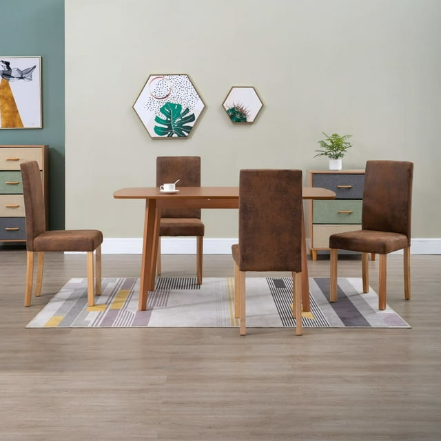 vidaXL Chaises de Salle à Manger 4 Pcs Cuir Suédé Synthétique Marron