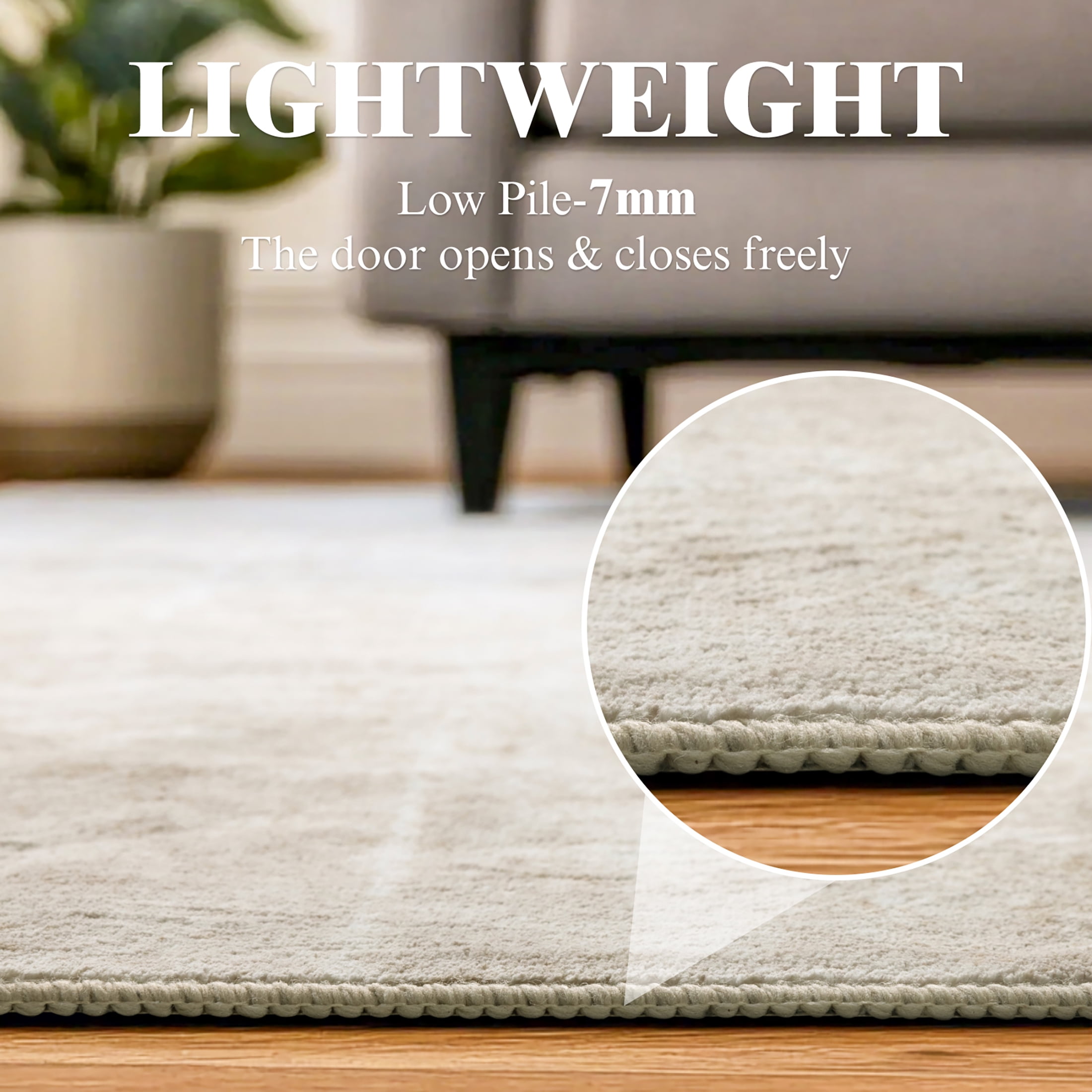 SONORO KATE 3'x5' Area Rugs for Living Room, Machine Washable Oriental Vintage Non Slip Soft Indoor Area Carpet, Beige