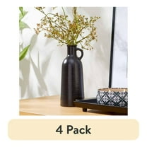 (4 pack)8" Black Ceramic Jug Vase