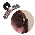 thumbnail image 2 of Glittering Rhinestone & Pearl Hair Claw Clip Secure Hold for Updos, Half Ponytails Daily/Special Occasions, 2 of 8