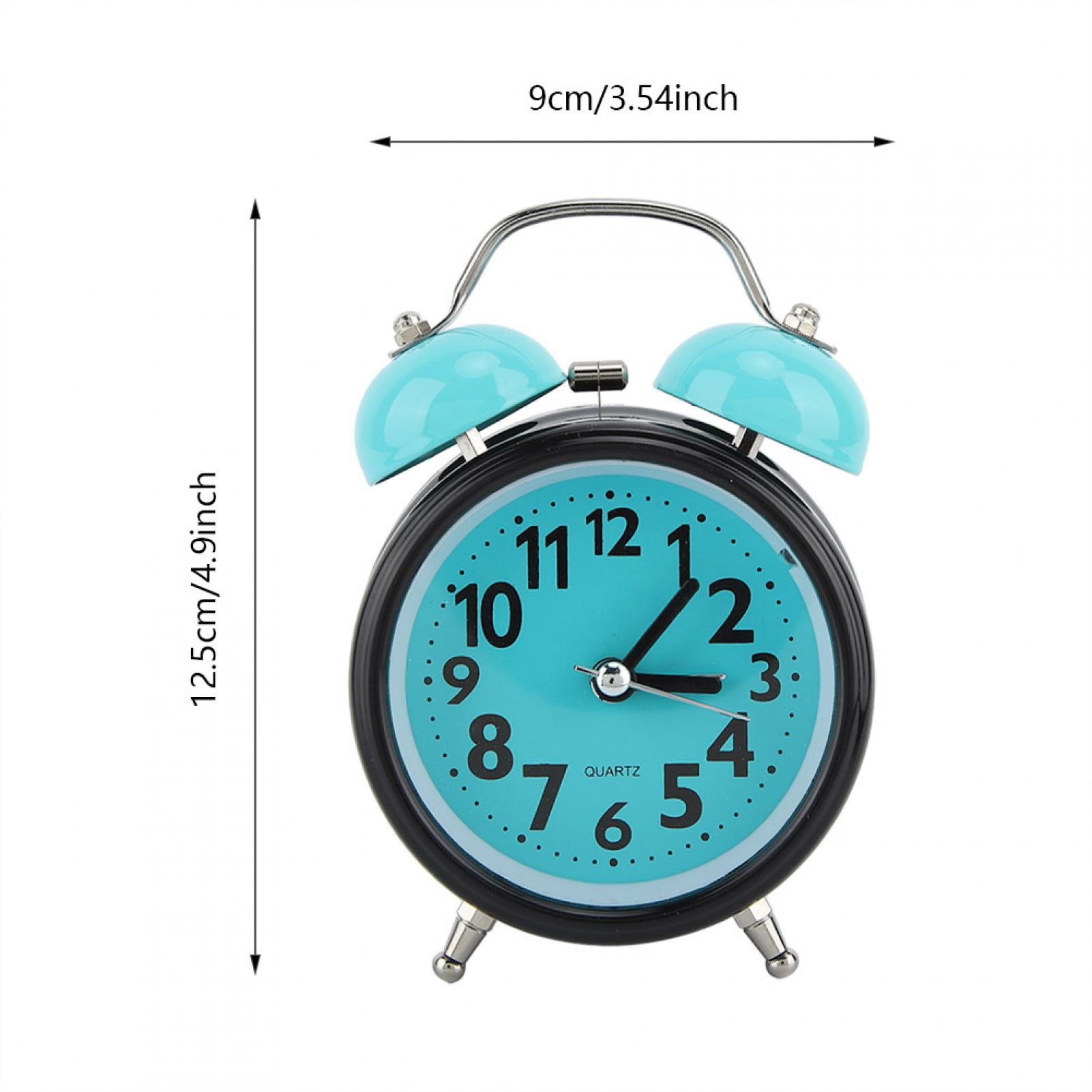 Domqga Light Blue Night Luminous Alarm Clock Double Bell Alarm Clock