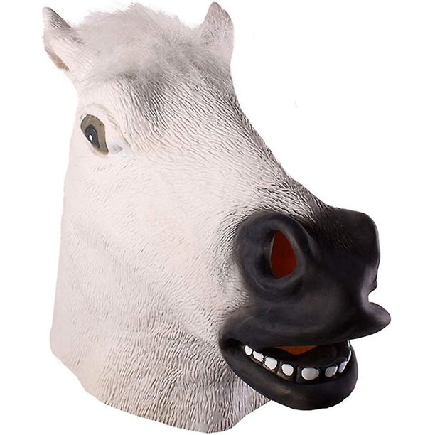 Máscara de cabeza de caballo, disfraz de fiesta, divertido y divertido, máscara de cabeza de caballo de Halloween, tocado Lnu Ma Jun