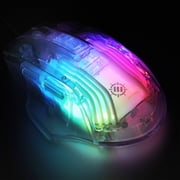 ENHANCE Theorem 3 White Gaming Mouse - Wired Mouse with 7 Programmable Buttons, 13 Color Modes