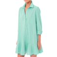 thumbnail image 2 of Solid Color Long Sleeve Turn Down Shirt Dress for Women with Ruffled Hem Long Sleeve Fall Dresses for Women, 2 of 5