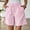 Pink plus size shorts for women a1, variant on Cagogo Womens Striped Elastic Waist Shorts Plus Size Cotton Linen Loose Casual Flowy Summer Beach Travel Lounge Shorts with Pockets Comfy Clothing, Mint Green M