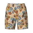 thumbnail image 4 of Lsque Mens Swim Trunks Camp Badge Pattern - Bathing Suit Compression Liner - Beach Swim Shorts Swimwear - (S-3XL) - Stretch Quick Dry -XX-Large, 4 of 9