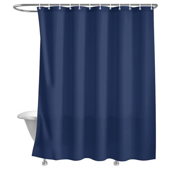 Navy Blue Shower Curtain, Solid Color Lightweight Waterproof Fabric Shower Curtain with Rustproof Grommets for Bathroom Bathtub 54x78in