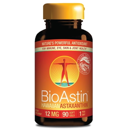 Nutrex Hawaii BioAstin Hawaiian Astaxanthin - 12mg  90 Softgels - Farm-Direct Premium Antioxidant Supplement to Support Eye  Skin  Joint & Immune System Health - Non-GMO & Gluten-Free
