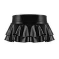 thumbnail image 4 of RUTAYY Women Irregular Skirt Short Leather Skirt A-Line Pleated Skirt Solid Color Flowy Swing Skirts, 4 of 4