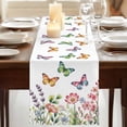 thumbnail image 3 of Table Runners 72 Inches Long Dress Scarves, Pink Flowers Farmhouse Kitchen/Dining Table Runner, Coffee Tablerunners, Spring Floral Butterfly Elegant Pastoral 18x72 Inch, 3 of 9