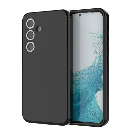 Case for Samsung Galaxy S24, 3 Layers Protection PU Leather & Hard PC Hybird Case Heavy Duty Military-Grade Drop Bumper Silicone Back Shockproof Anti-Scratch Shell for S24, Black