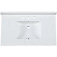 thumbnail image 2 of Sagehill Designs 37" Gemstone Black Quartz Top with Integrated White Rectangular Ceramic Basin, 2 of 7