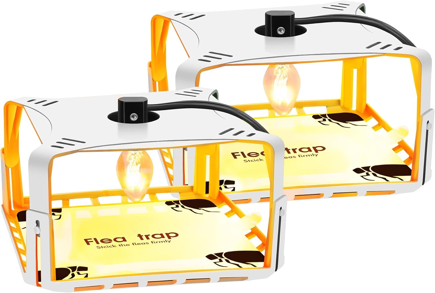 Flea Traps for Inside Your Home 2 Packs, Flea Trap Indoor Pest Control Trapper Insect Killer with Light, Sticky Bed Bug Natural