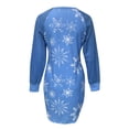 thumbnail image 5 of Robes de Fête de Noël pour Femmes Automne Hiver Imprimé Flocon de Neige Manches Longues (Taille: S), 5 of 5