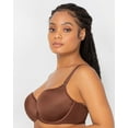 thumbnail image 2 of Women's Curvy Couture 1274 Tulip Sheer Smooth T-Shirt Push Up Bra (Chocolate 46DDD), 2 of 4
