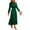 Dark Green #75, variant on WULMLEO Women's 2025 Spring Fall Midi Dress Casual Long Sleeve V Neck Dot Pleated A Line Flowy Dresses Royal Blue S