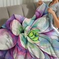 thumbnail image 4 of Creowell Flowers Durable Soft and Warm Flannel Blanket for Couch Bed Sofa, Multi-purpose Gift Blanket for All Season, Heat Transfer Printing, Multiple Sizes, High Quality Material, Easy Care 30x40in, 4 of 7
