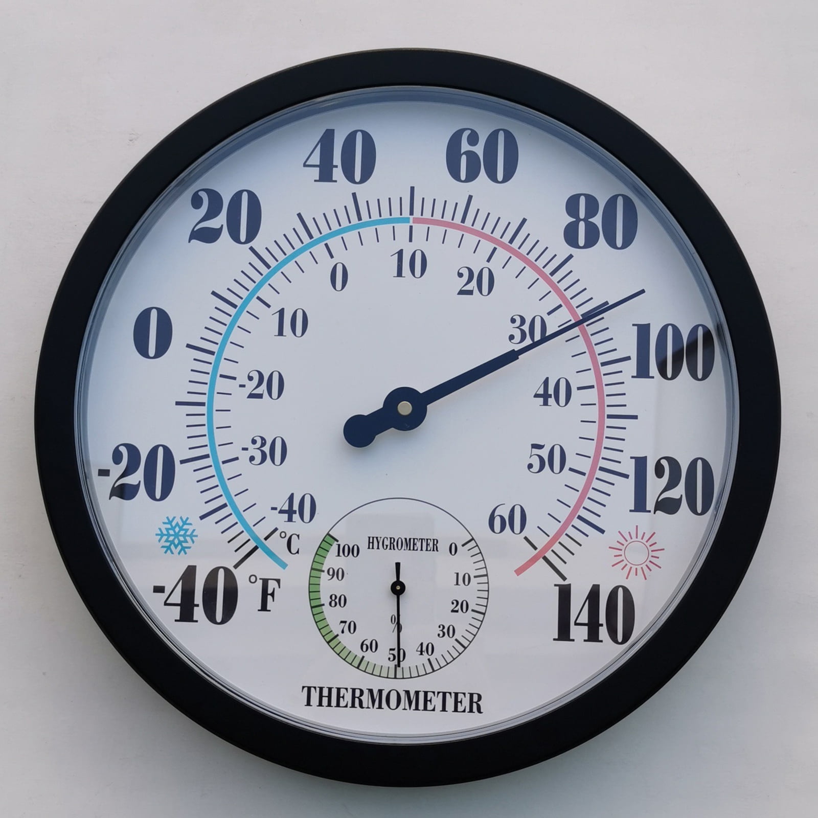 Nishiyuenyi 9.84 Inch Wall Indoor Outdoor Hygrometer Humidity Meter Thermometer Temperature
