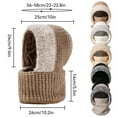thumbnail image 3 of CYSFASHION 3 In 1 Beanie Hat With Scarf And Mask Warm Scrub Caps Women Womens Scarves Fitness Face Masks Khaki, 3 of 9