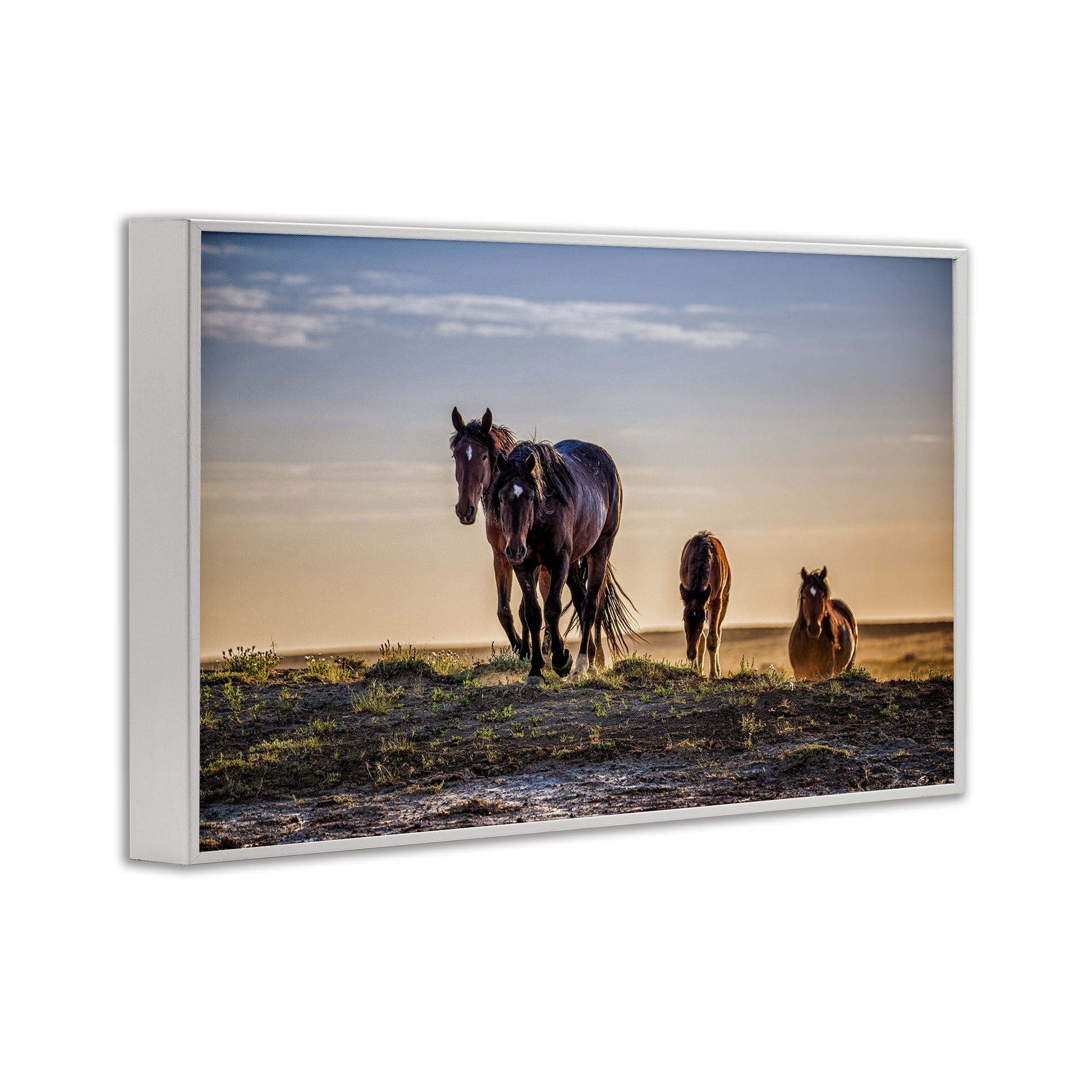 Stupell Industries Horses Coming Home White Framed Giclee Art, design by Tim West