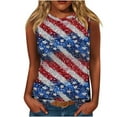 thumbnail image 2 of VKOYWKM American Flag Tank Tops Women Graphic Tank Shirts Patriotic 4th of July Tanks Sleeveless Crew Neck Red White and Blue Tops, 2 of 4