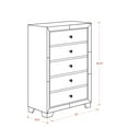 thumbnail image 5 of NE11-K0000C 2-Pc Nella Wooden Set for Bedroom with a Button Tufted King Size Bed Frame and Small Chest of Drawers - Black Leather Head Board and Black Legs, 5 of 8