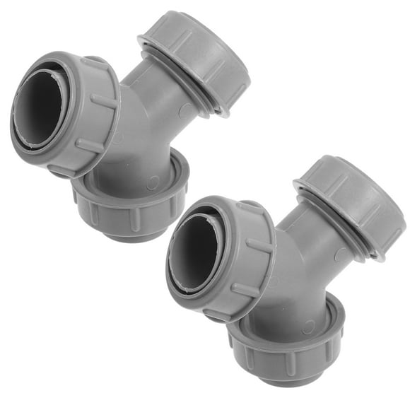 OUNONA 2Pcs Y Shape Connector Water Pipe Accessories ABS Grey Dependable Drainage Tool