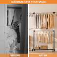 thumbnail image 6 of Retractable Drying Rack Steel Double Rod Adjustable Rolling Clothes Rack, 2-tier, 6 of 7