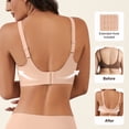 thumbnail image 5 of Qylux Bras For Women No Underwire Deep V Mesh Comfortable Bralette Seam-Free Full-Coverage Daily Bra，Nude，L, 5 of 9