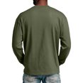thumbnail image 5 of IAJDKMEK Long Sleeve Shirts for Men - Stretch Fit Round Neck Soft Tee Shirts, Lightweight Breathable Comfortable Tops for Daily Wear, Work, Office, and Weekend,Army Green L, 5 of 7